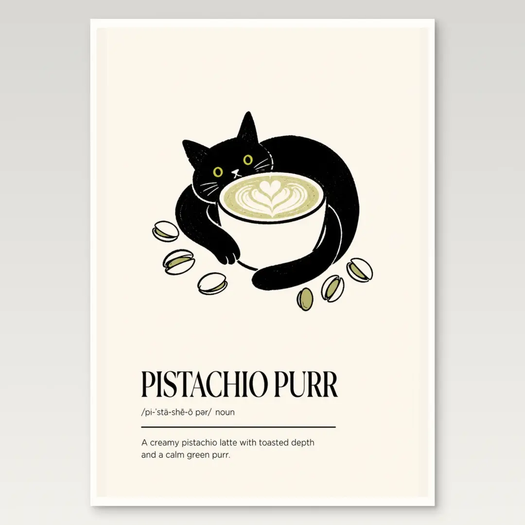 Pistachio Purr Poster