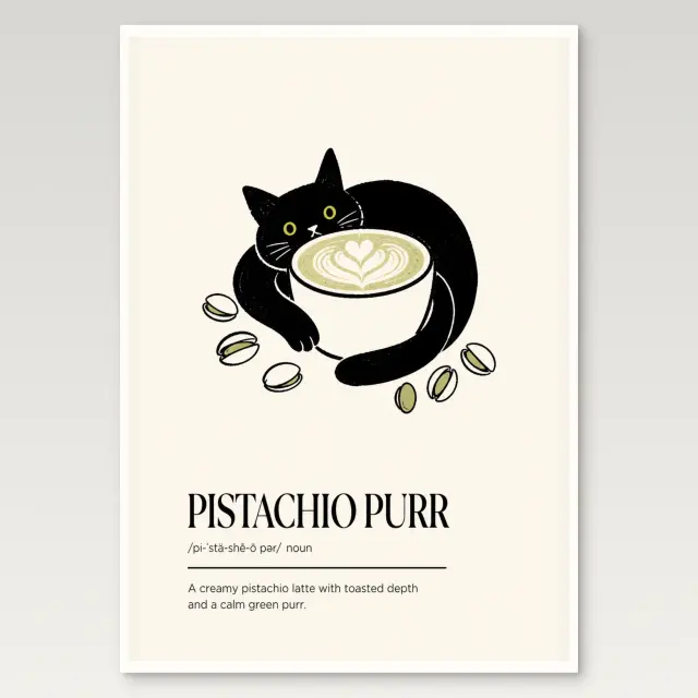 Pistachio Purr Poster