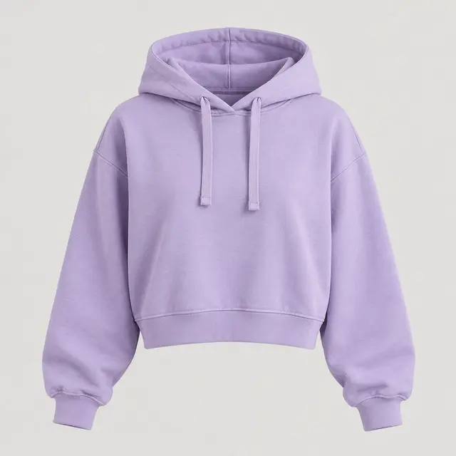 Lantern Cropped Hoodie in Lilac