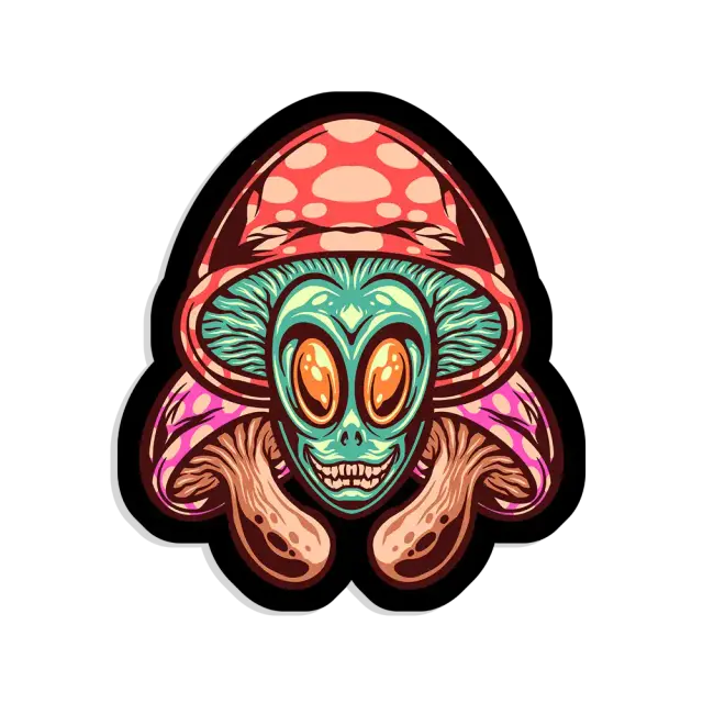 Alien Mushroom Sticker