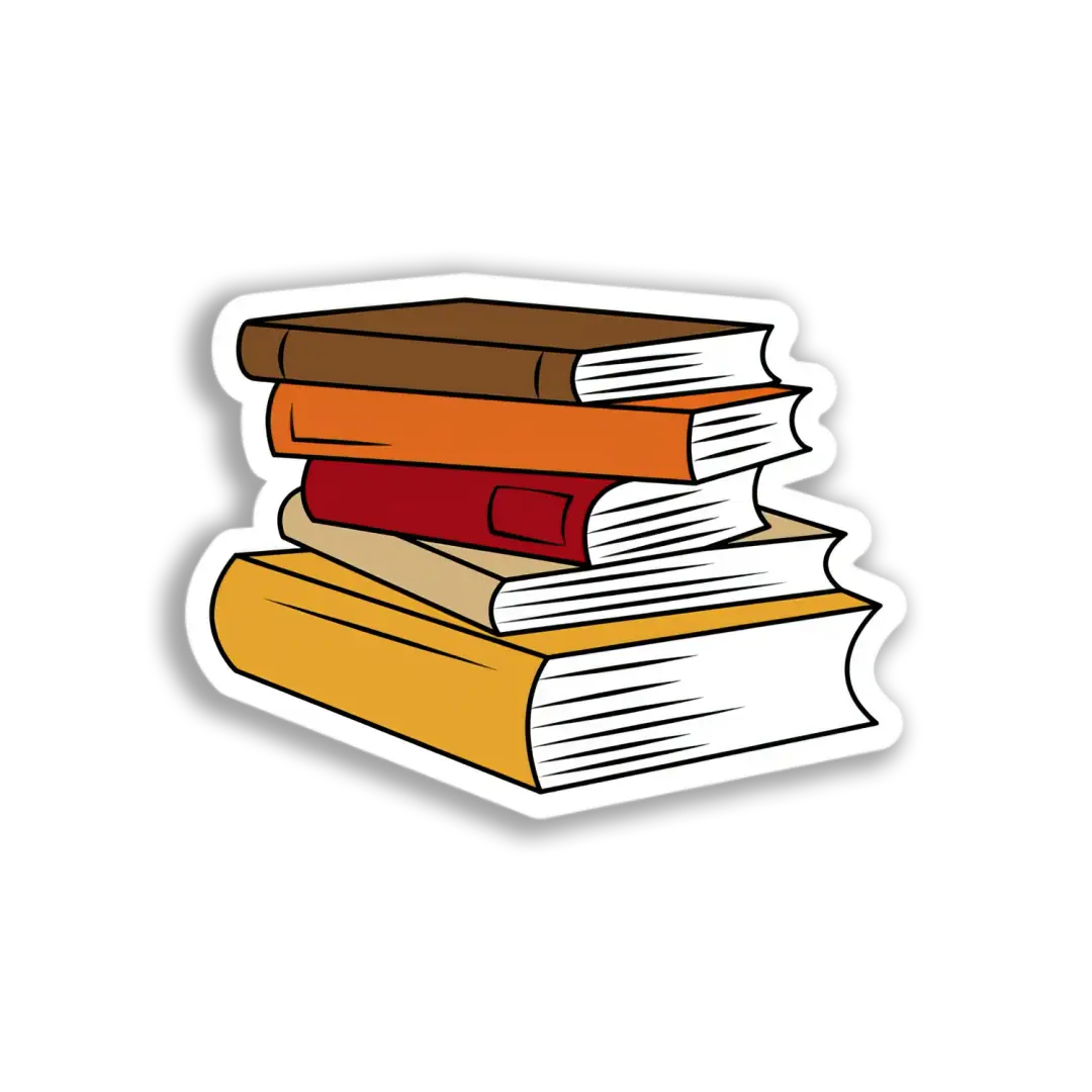 Gestapelte Büchersammlung Sticker