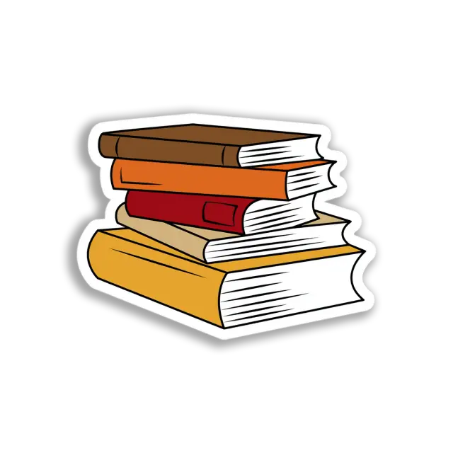 Stacked Book Collection Sticker