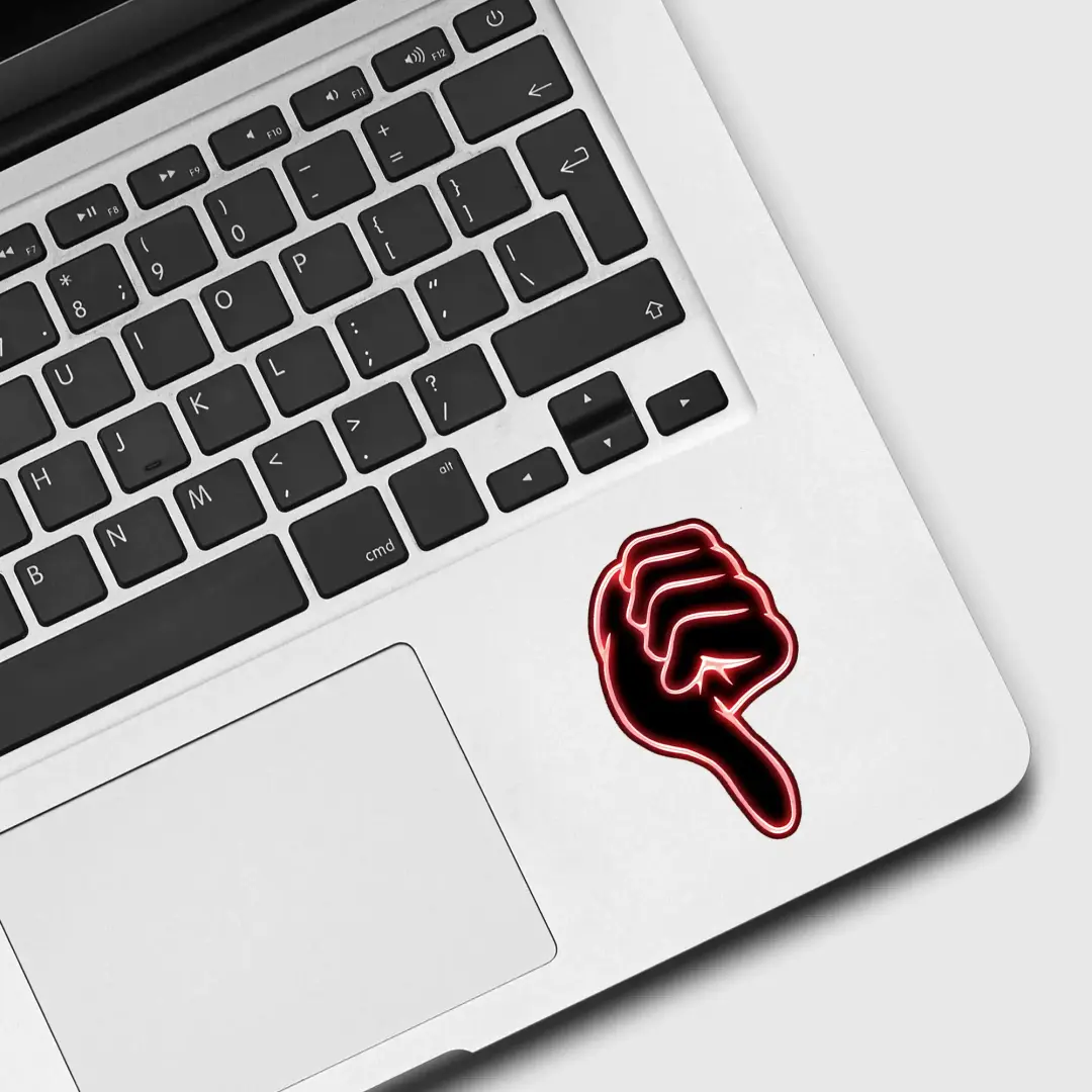 Neon Thumbs Down Sticker