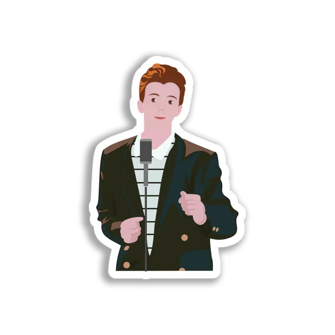 Singer at Microphone Sticker