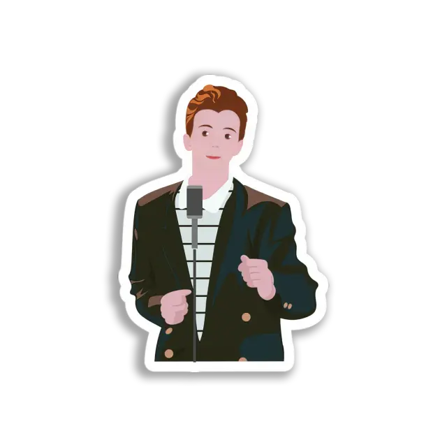 Singer at Microphone Sticker