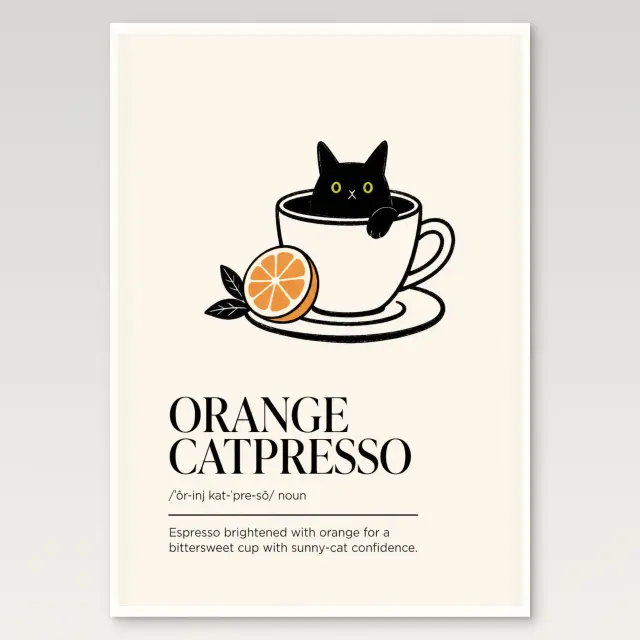 Orange Catpresso Poster