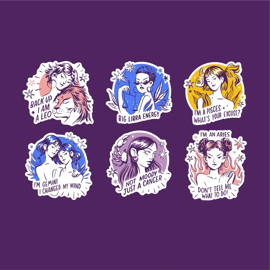 Sternzeichen-Button-Sticker