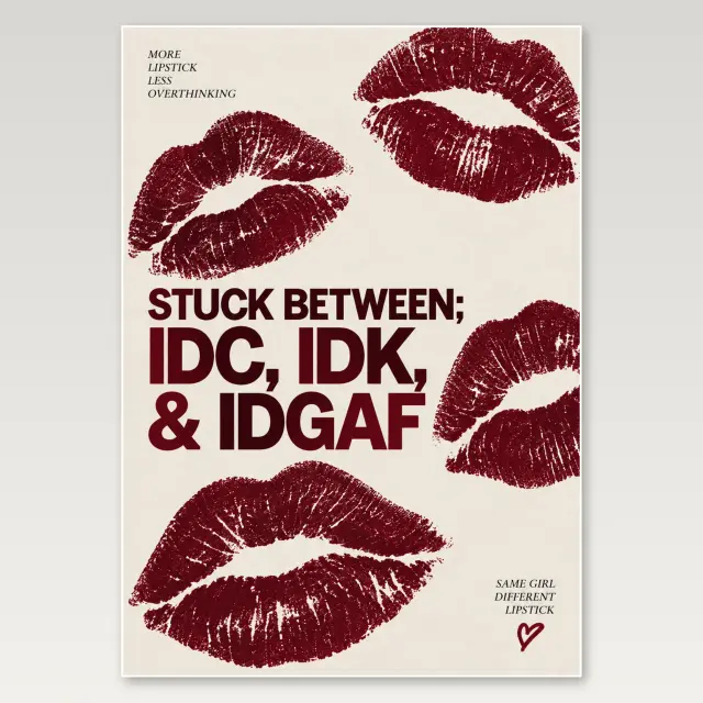 Burgundy Kiss Marks A4 Poster