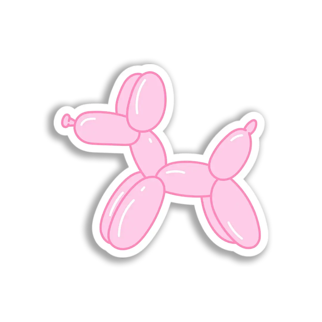 Pink Balloon Dog Sticker