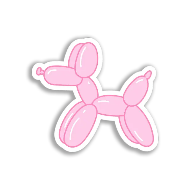Rosa Ballonhund Sticker
