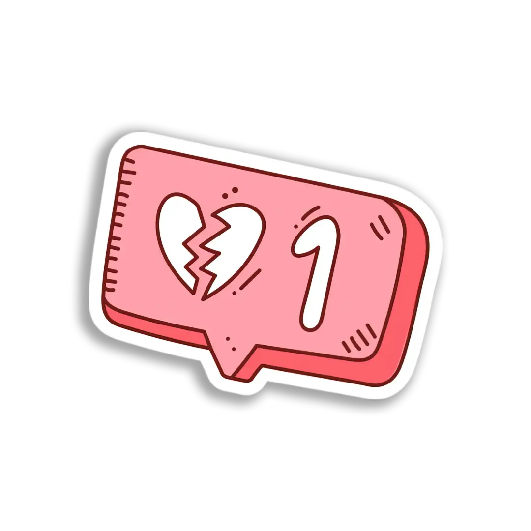Broken Heart Notification Sticker