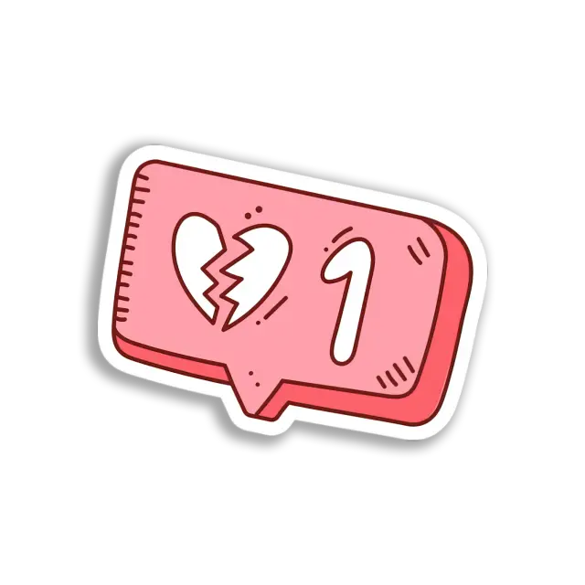 Gebrochenes Herz Benachrichtigung Sticker