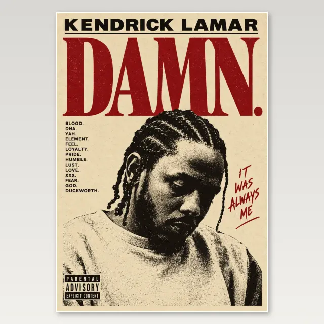 Kendrick Lamar Damn A4-Poster
