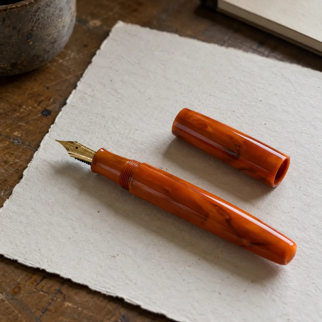 Orange Ebonite Fountain Pen