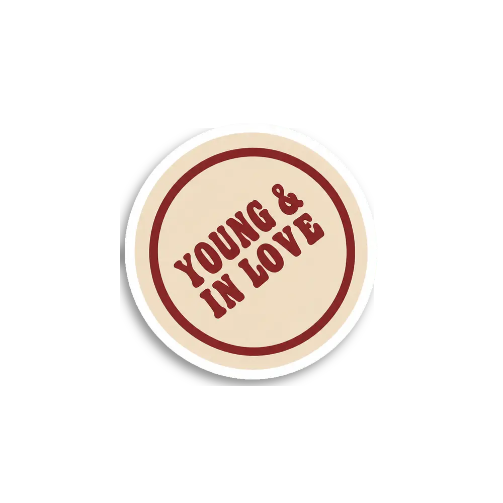 Jung und verliebt Abzeichen-Sticker
