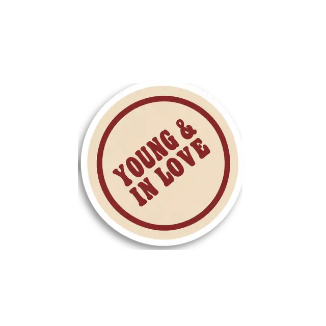 Jung und verliebt Abzeichen-Sticker