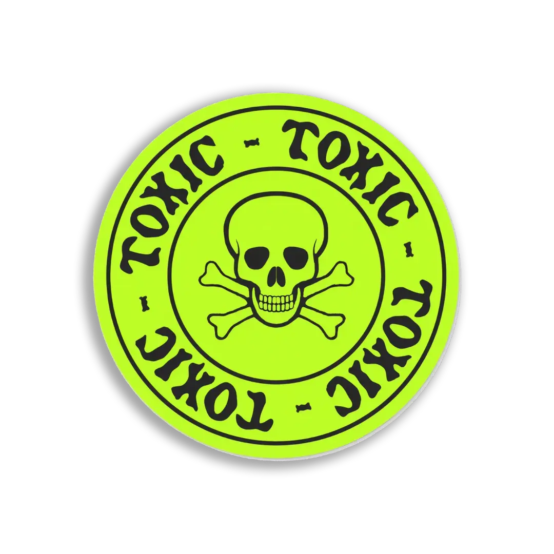 Toxic Skull and Crossbones Symbol Sticker