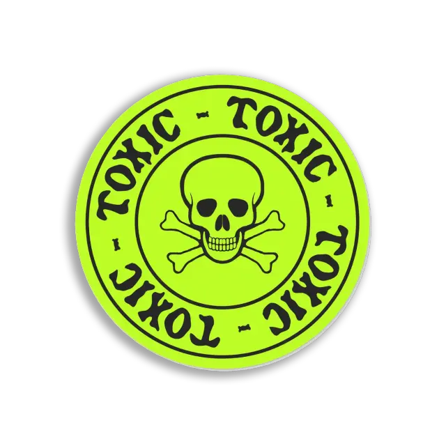 Toxic Skull and Crossbones Symbol Sticker