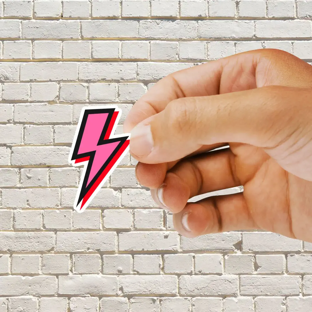 Rosa-roter Blitz Sticker