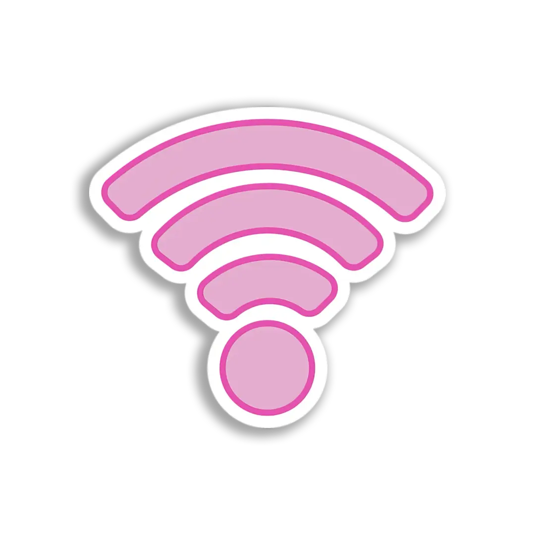 Rosa WLAN-Signal Sticker