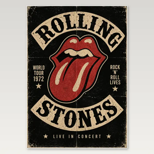 Rolling Stones Zungen-Tour A4-Poster