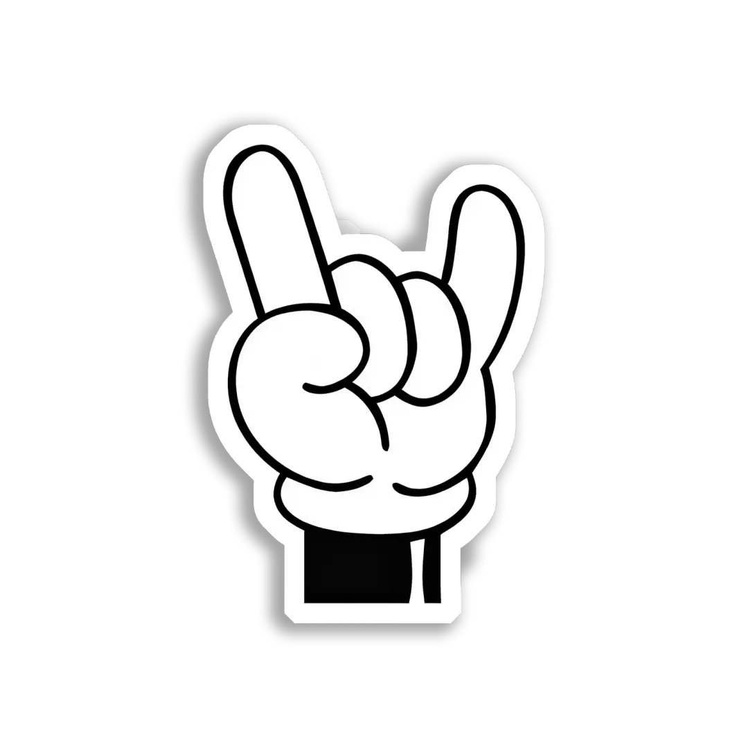 Rock-On-Handzeichen Sticker