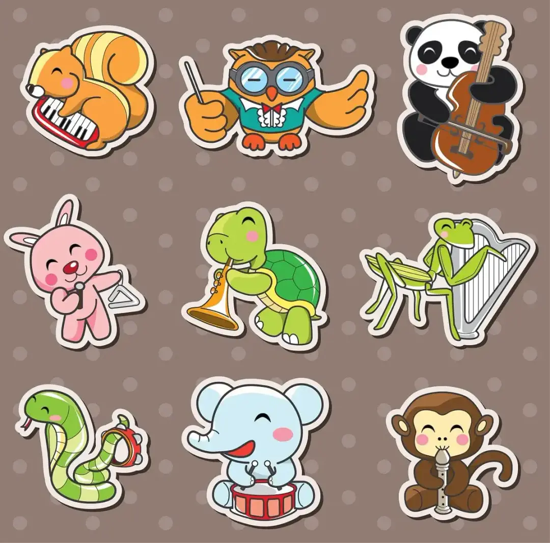 Cute Animals Stickers Set
