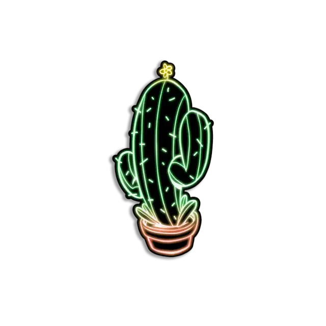 Neon-Kaktus Sticker