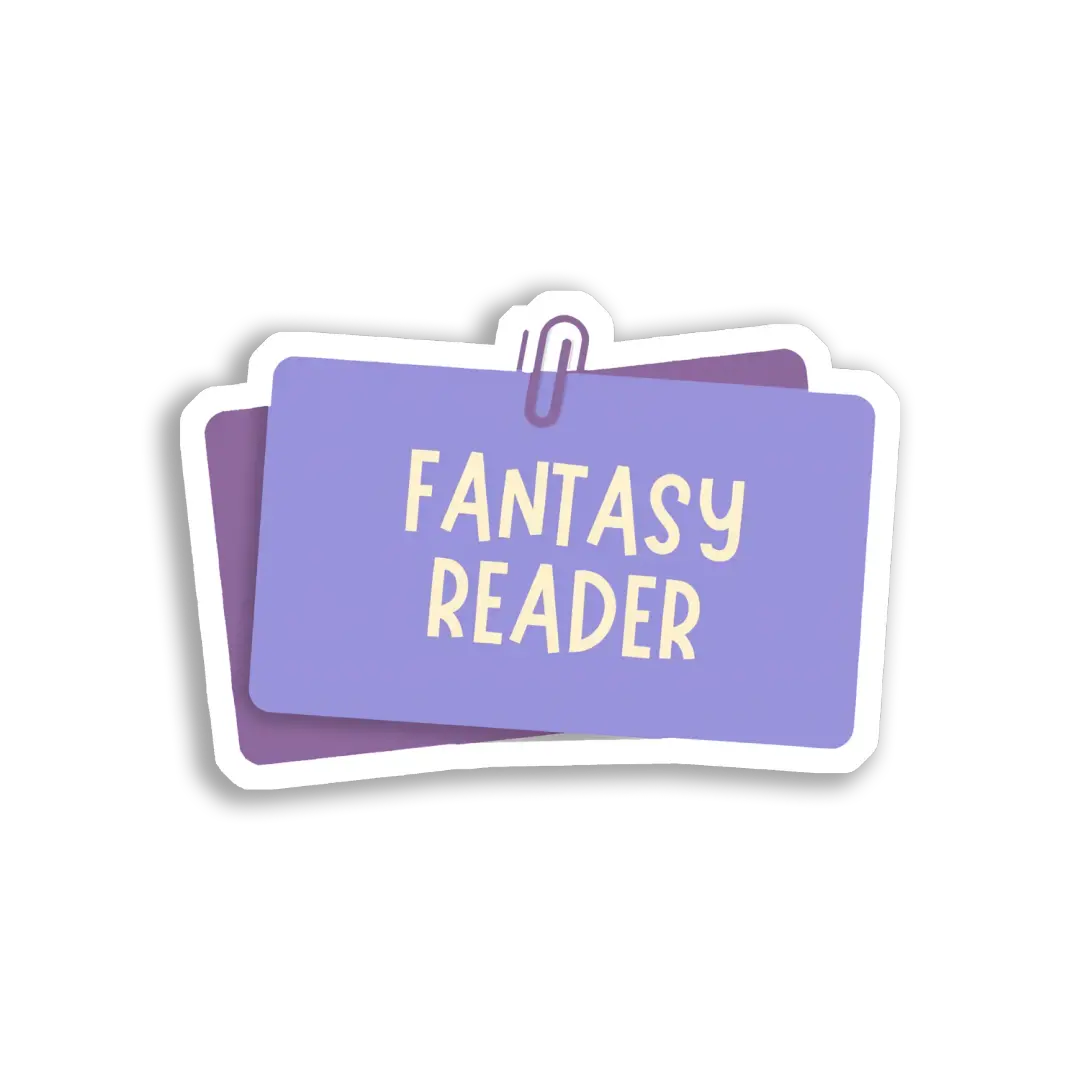 Fantasy Reader on Purple Note Sticker