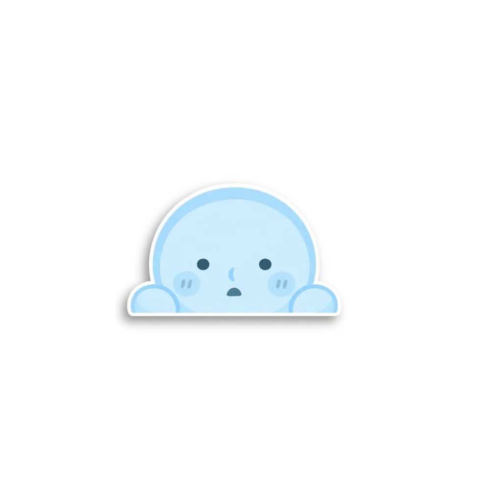 Blauer runder Gucker Sticker