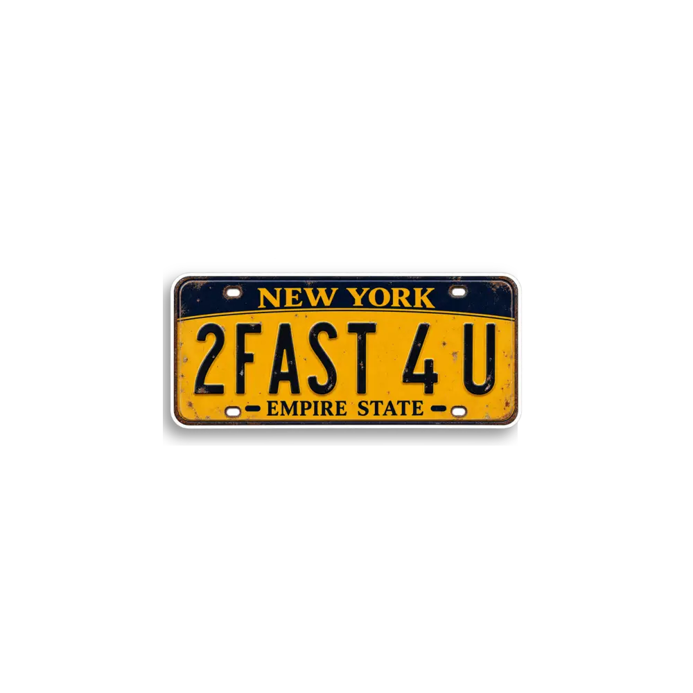 New York 2FAST4U Nummernschild-Sticker