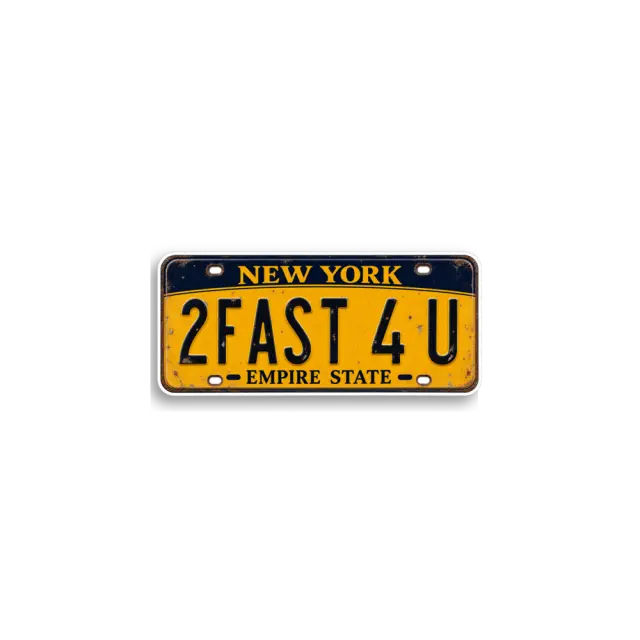 New York 2FAST4U Plate Sticker