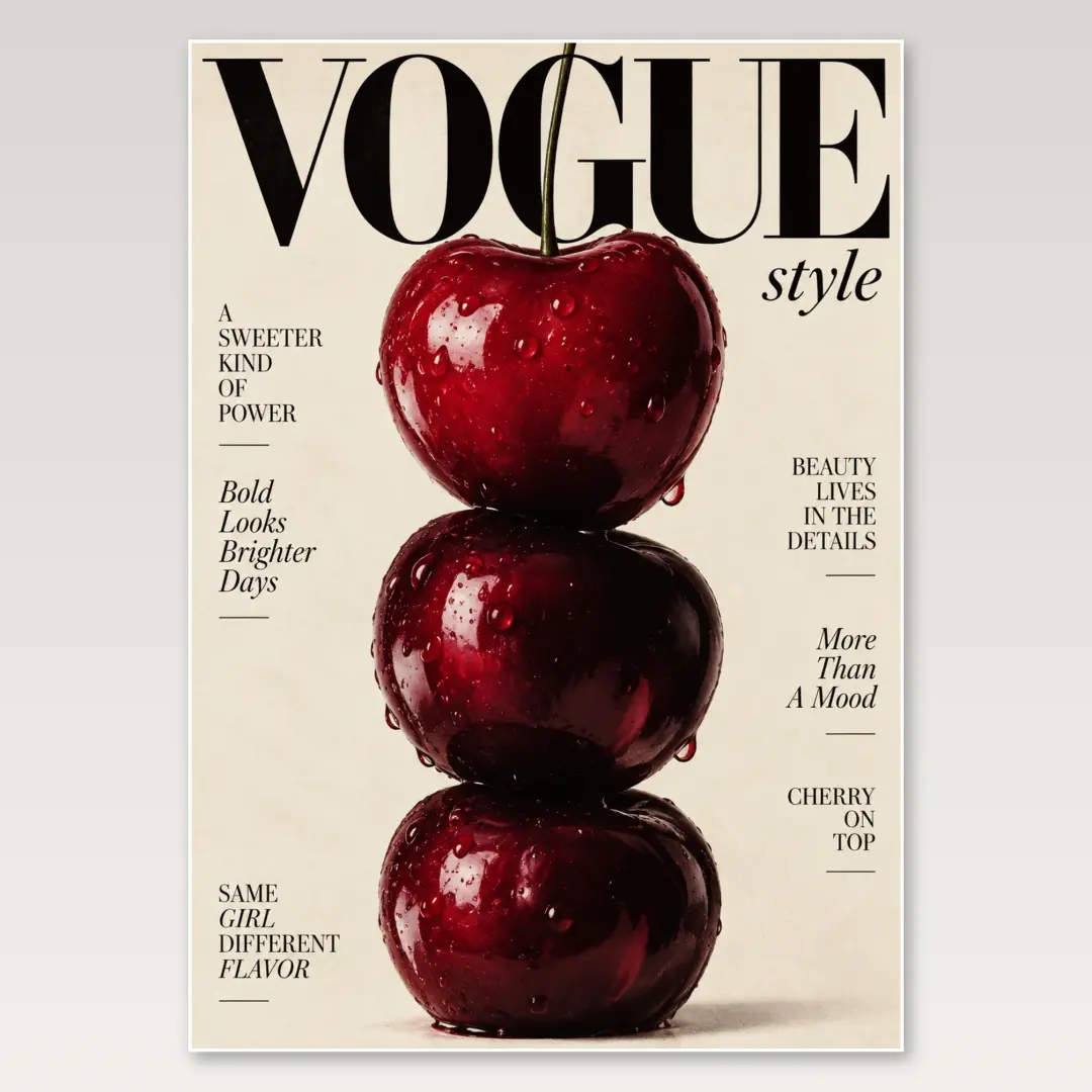 Vogue Cherry Stack A4 Poster