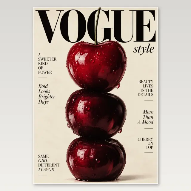Vogue Cherry Stack A4 Poster