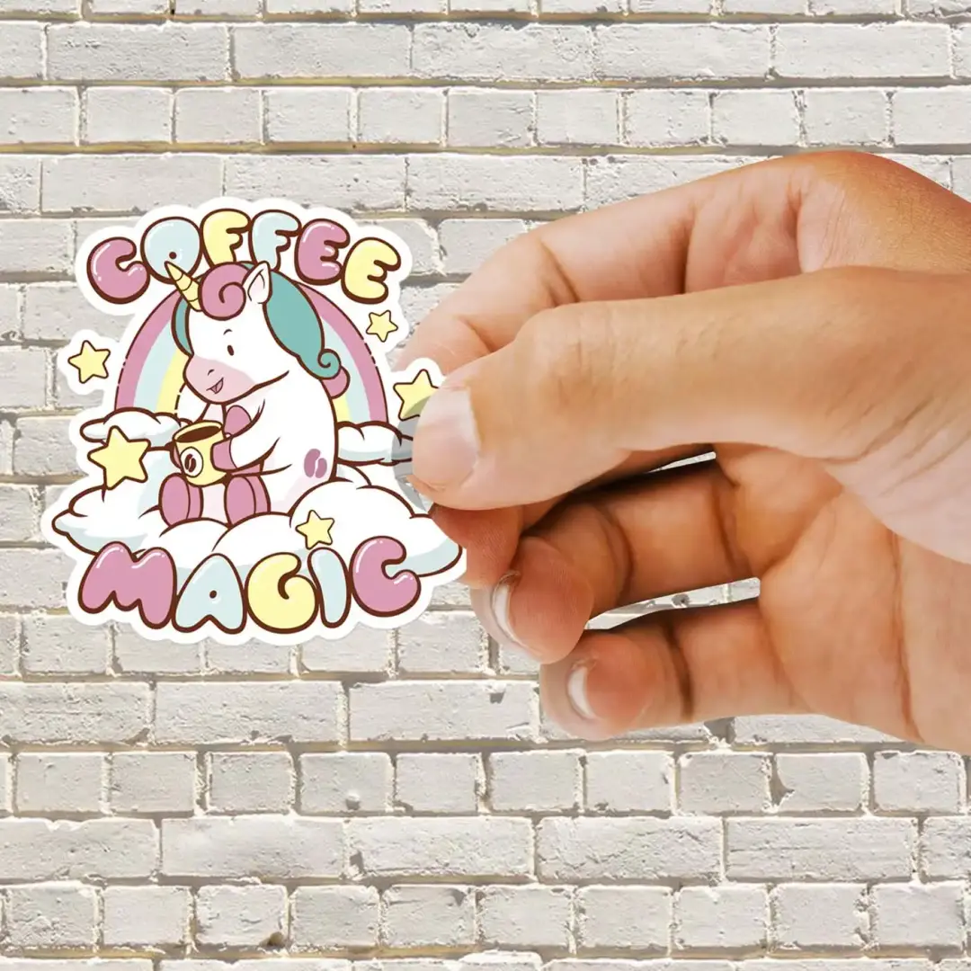 Coffee Magic Unicorn Sticker