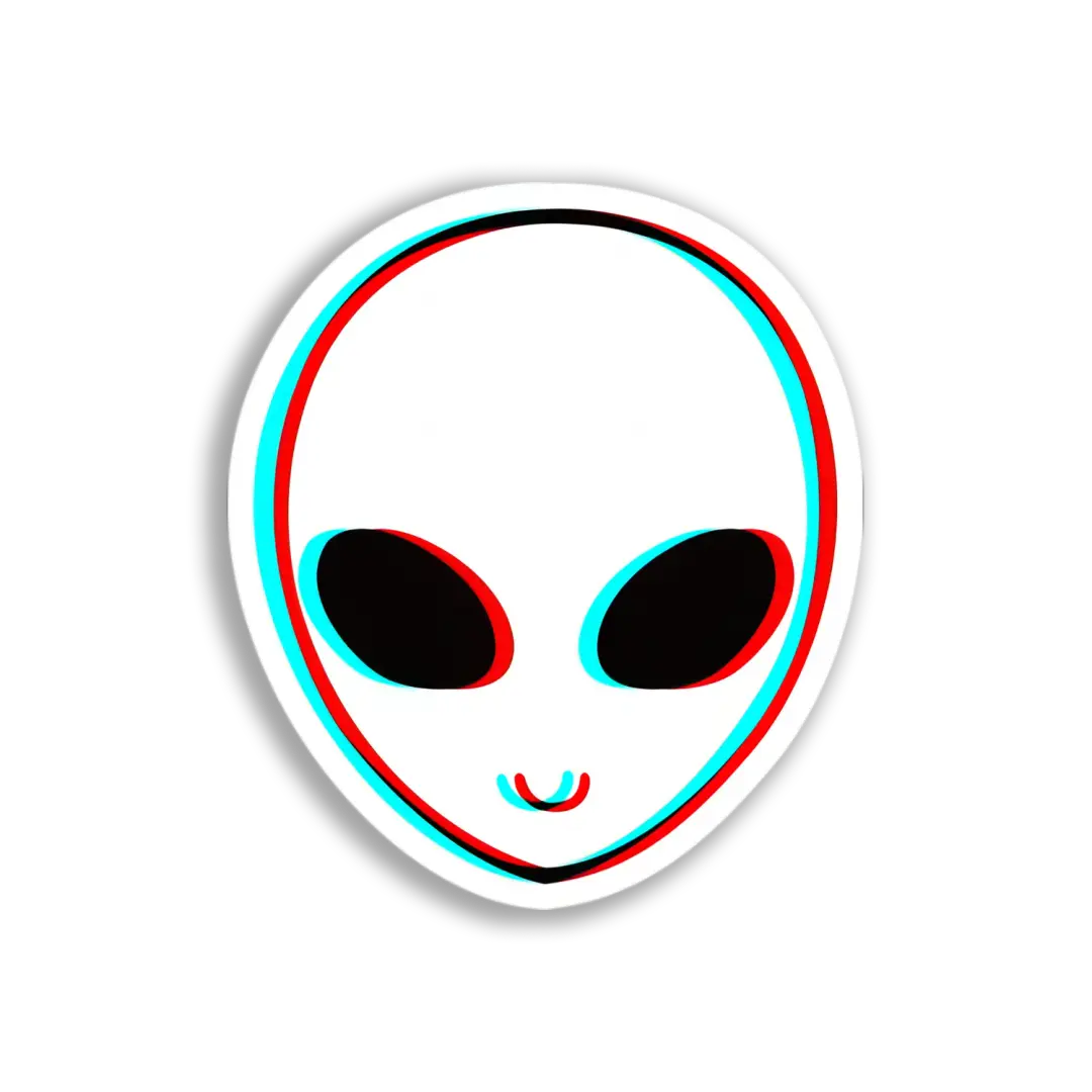 Alien Head Icon Sticker