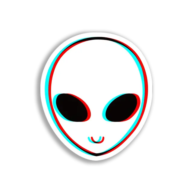 Alien Head Icon Sticker