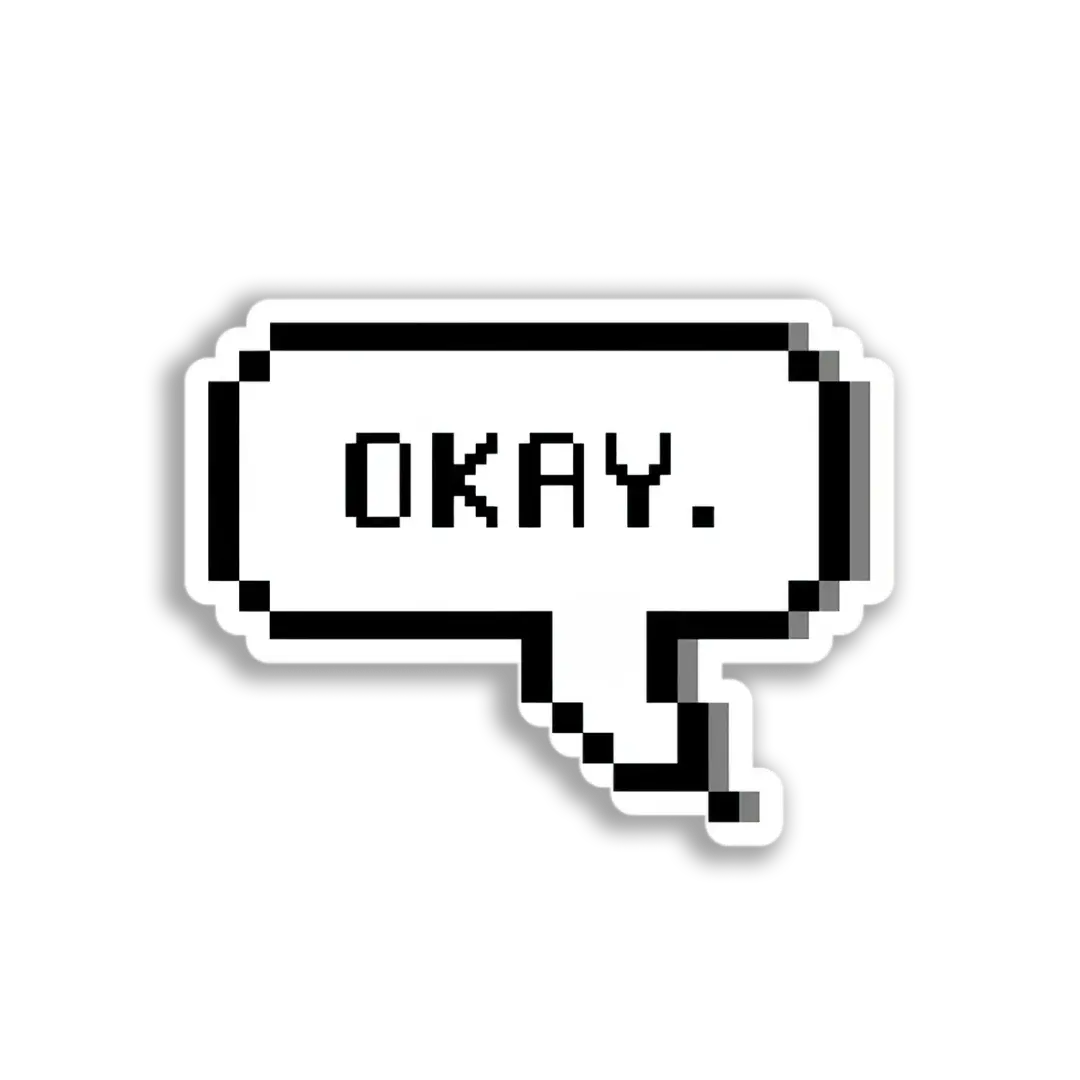 Pixel Okay Speech Bubble Sticker