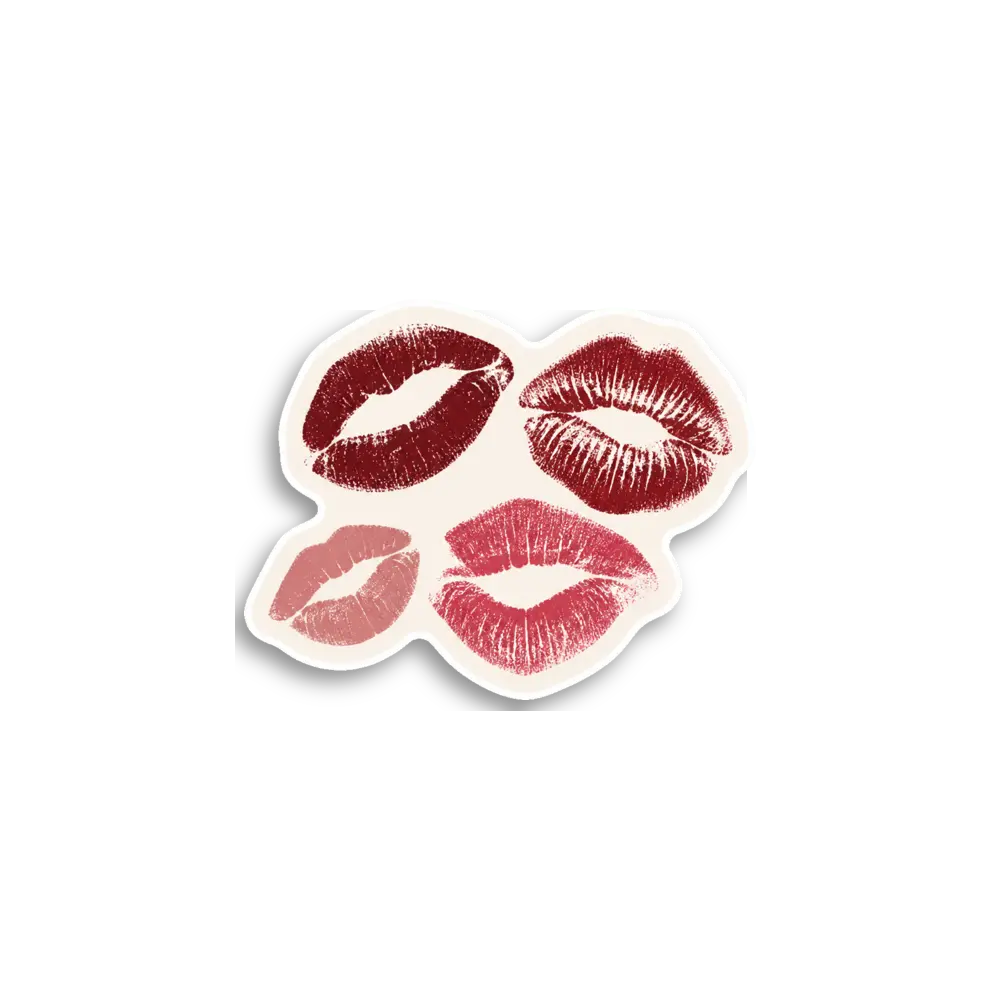 Lippenstift-Küsse-Cluster Sticker