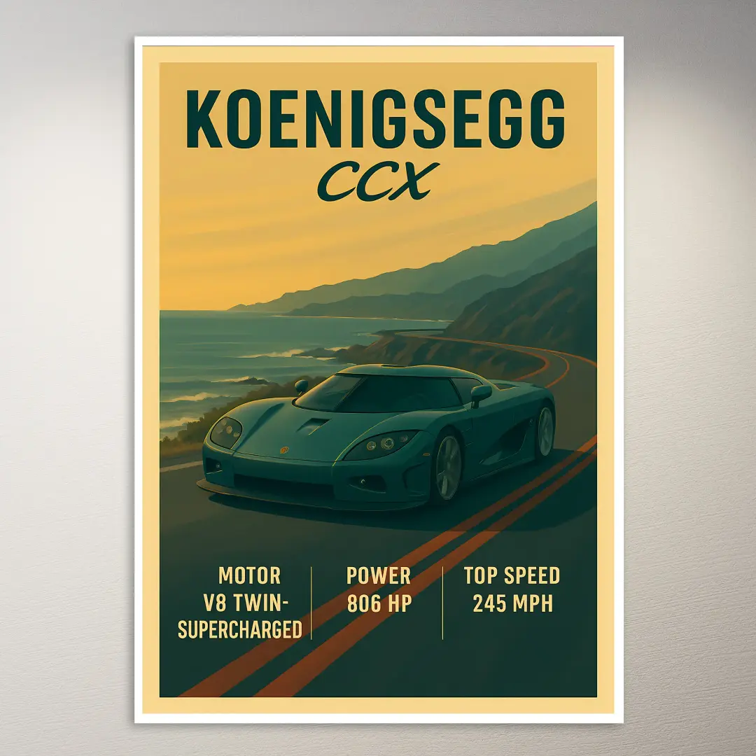 Koenigsegg CCX Sports Car Poster
