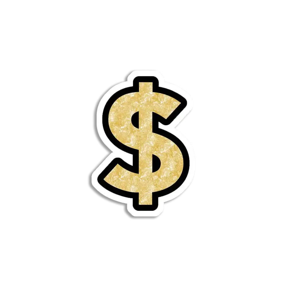 Goldenes Dollarzeichen Sticker