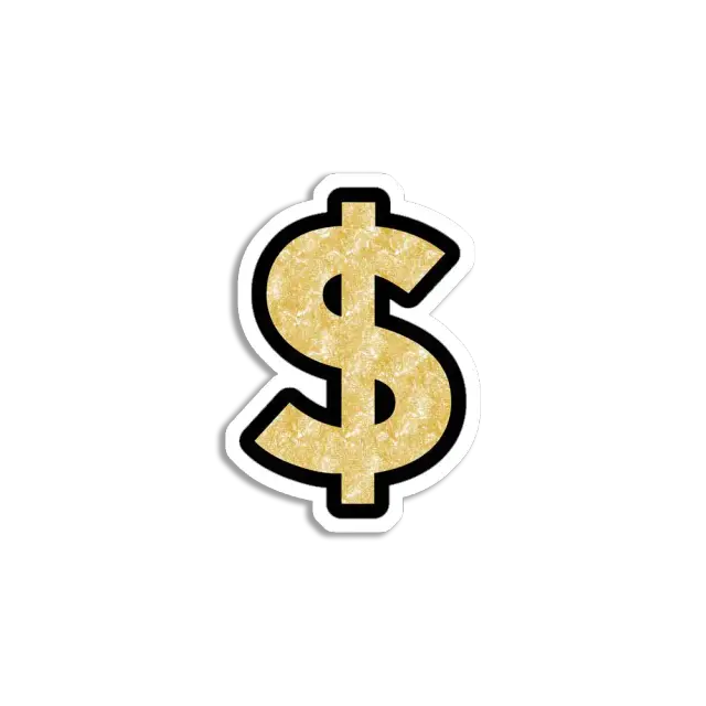 Goldenes Dollarzeichen Sticker