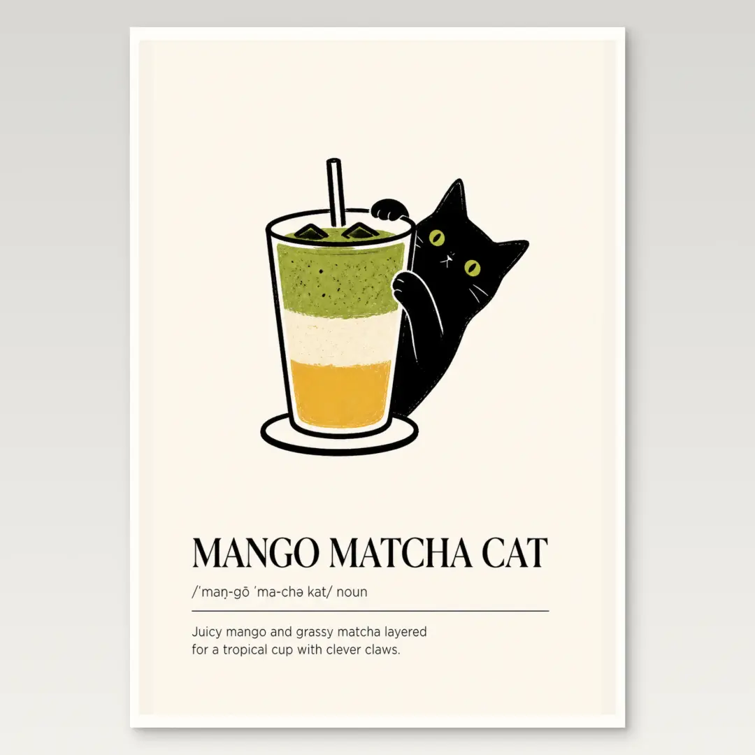 Mango-Matcha-Katze Poster