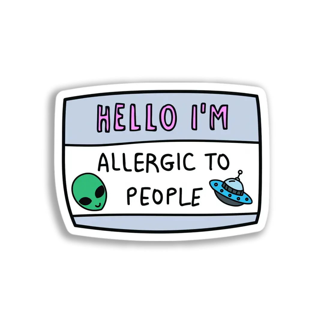 Alien-Allergie-Namensschild Sticker
