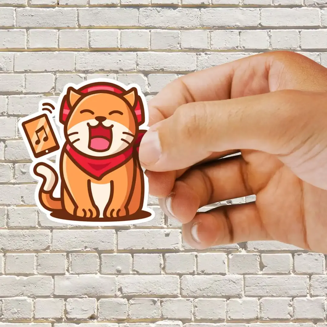 Cartoonfigur hört Musik Sticker