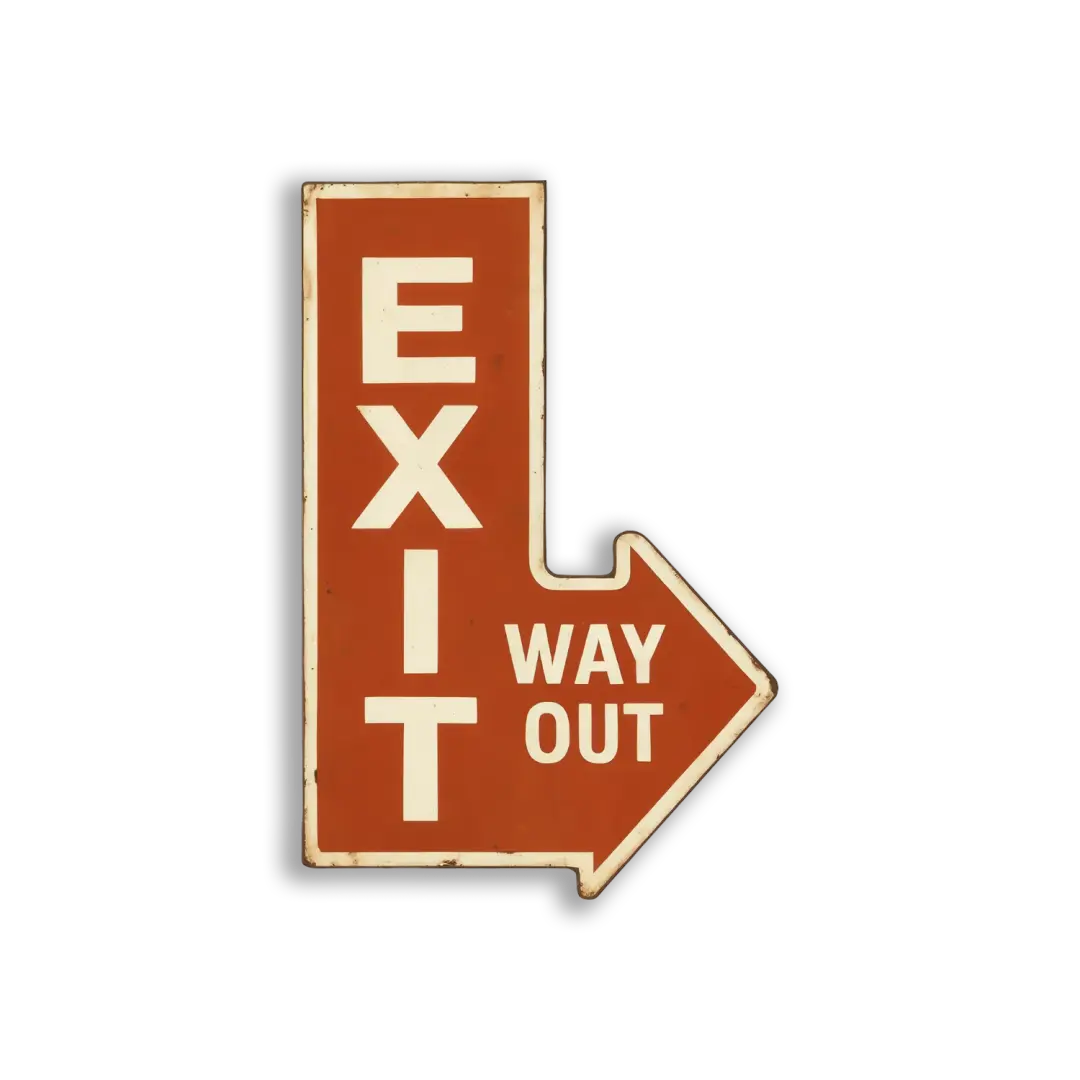 Exit Way Out Sign Sticker