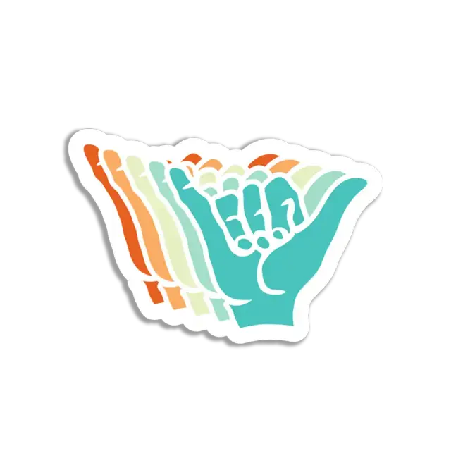 Bunter Shaka-Gruß Sticker