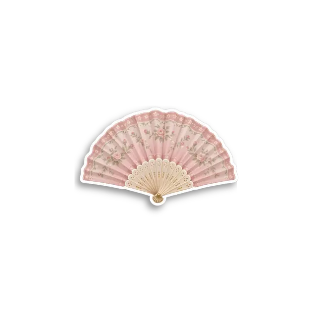 Rosa Faltfächer Sticker