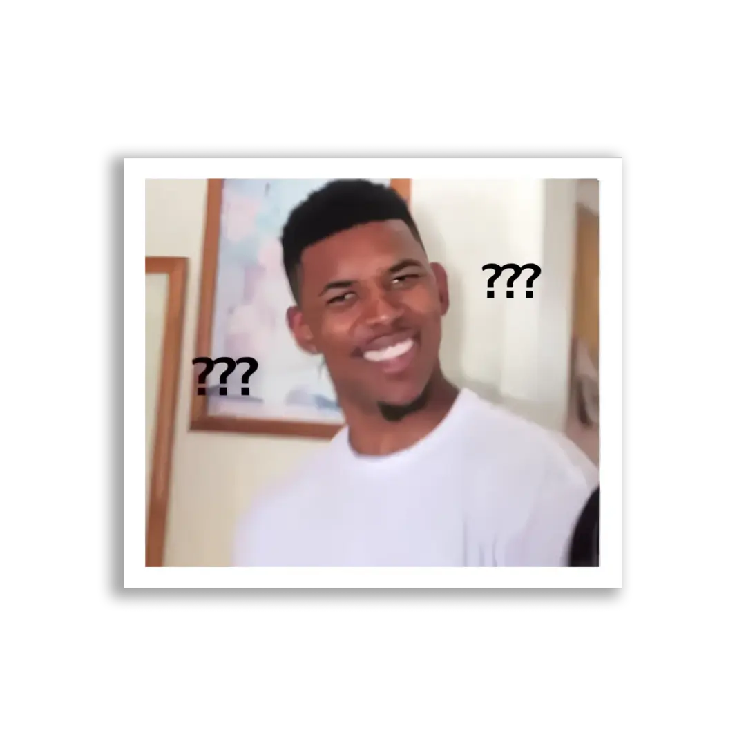 Confused Guy With Question Marks Sticker