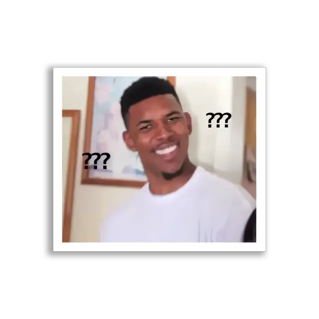 Confused Guy With Question Marks Sticker